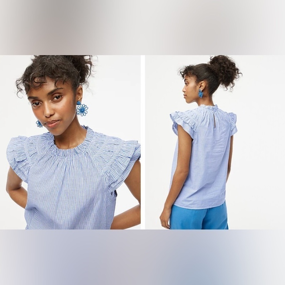 J. Crew Factory Butterfly Sleeve Stripe Top